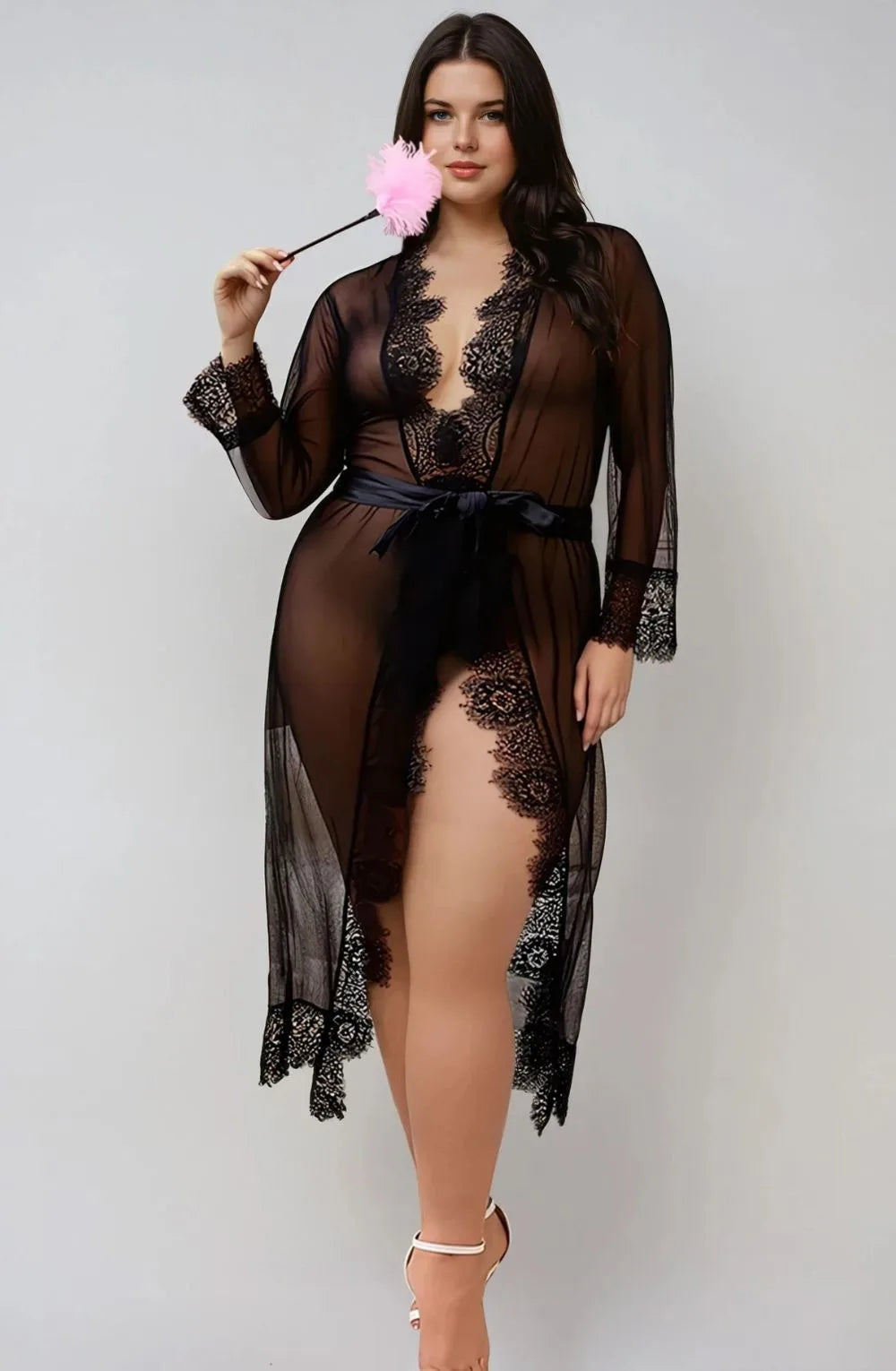 YesX YX734Q Lacey Black Robe