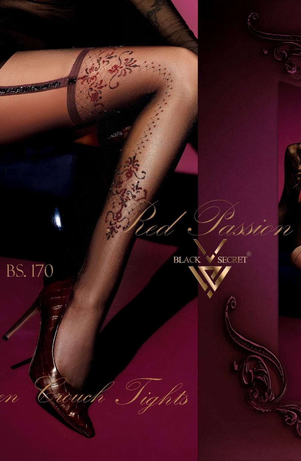 Black Secret BS170 Open Crotch Tights Black