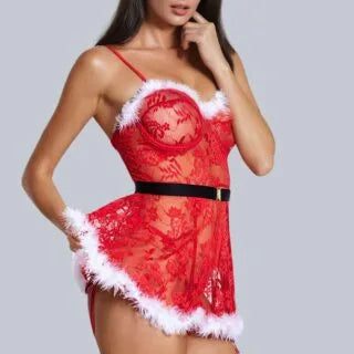 YesX YX7875 Christmas Sexy Floral Babydoll